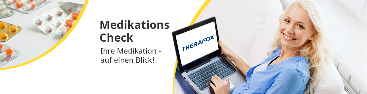 Prüfen Sie Ihre aktuelle Medikation auf Wechselwirkungen mit dem THERAFOX MedikationsCheck!