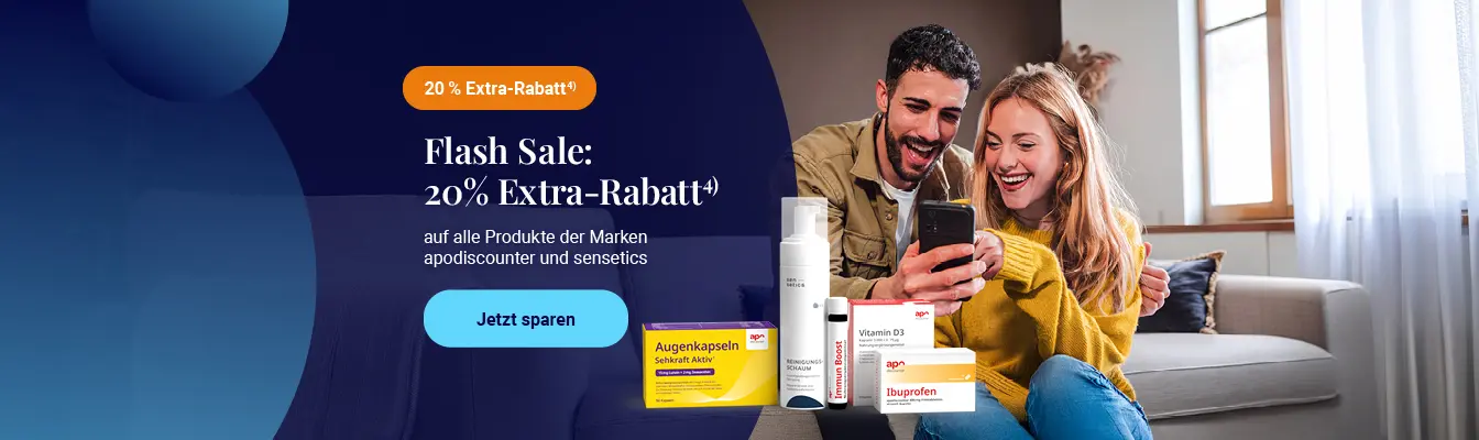 Flash Sale: 20 % Extra-Rabatt auf alle Produkte der Marken apodiscounter und sensetics