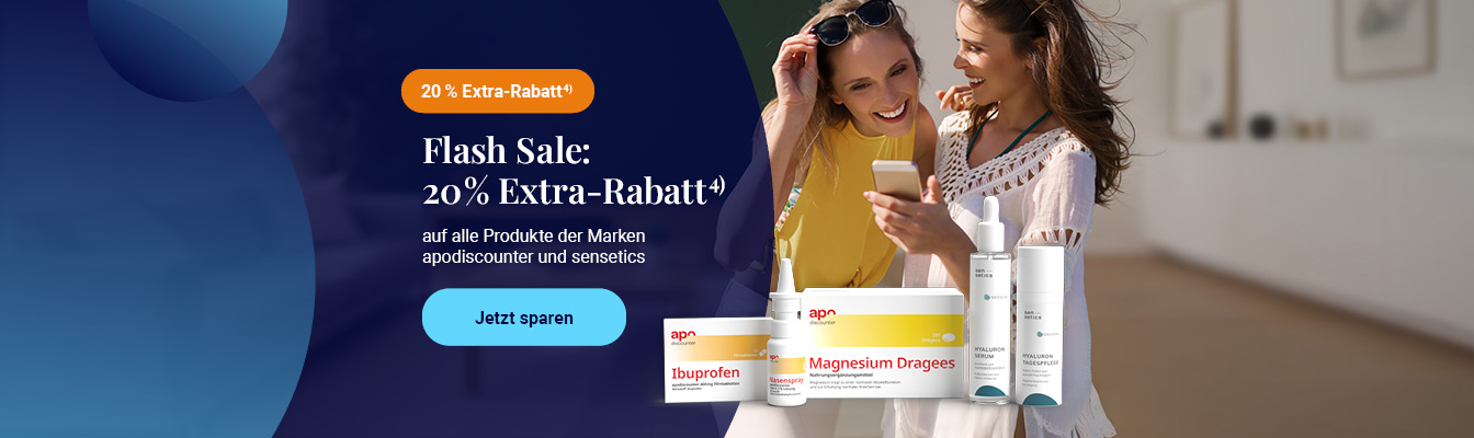 Flash Sale: 20 % Extra-Rabatt auf alle Produkte der Marken apodiscounter und sensetics
