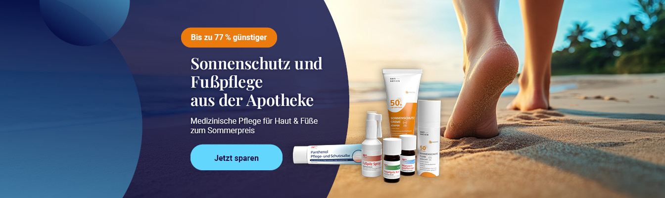 Sonnenschutz & Fußpflege aus der Apotheke zum Sommerpreis