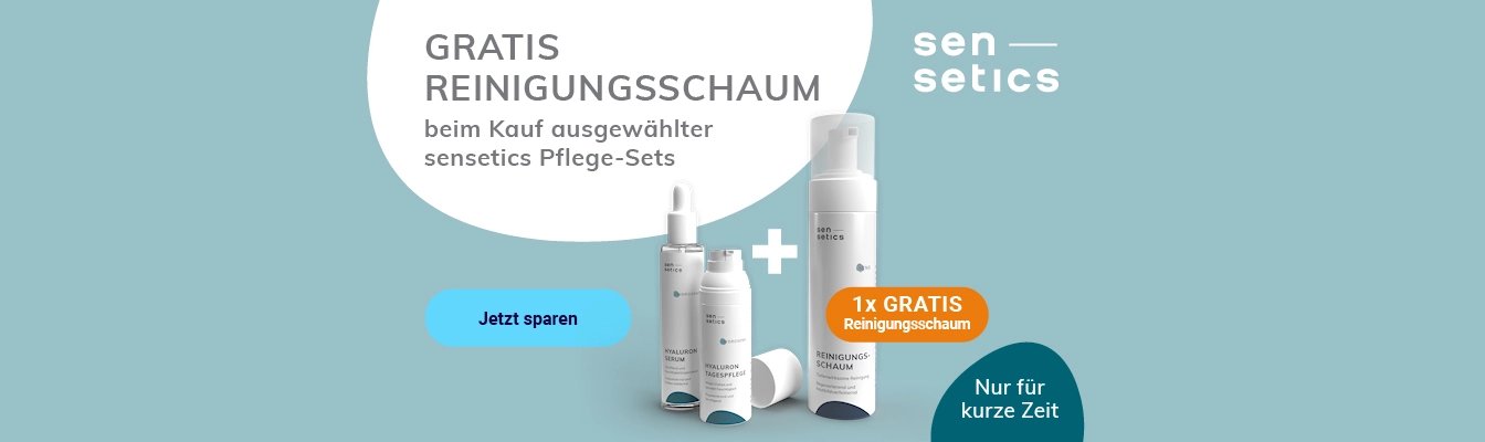 Gratis Reinigungsschaum beim Kauf ausgewählter sensetics Pflege-Sets