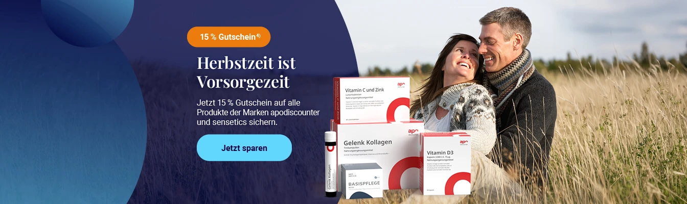 Herbstzeit ist Vorsorgezeit - Jetzt 15% Gutschein auf alle Eigenmarken-Produkte sichern
