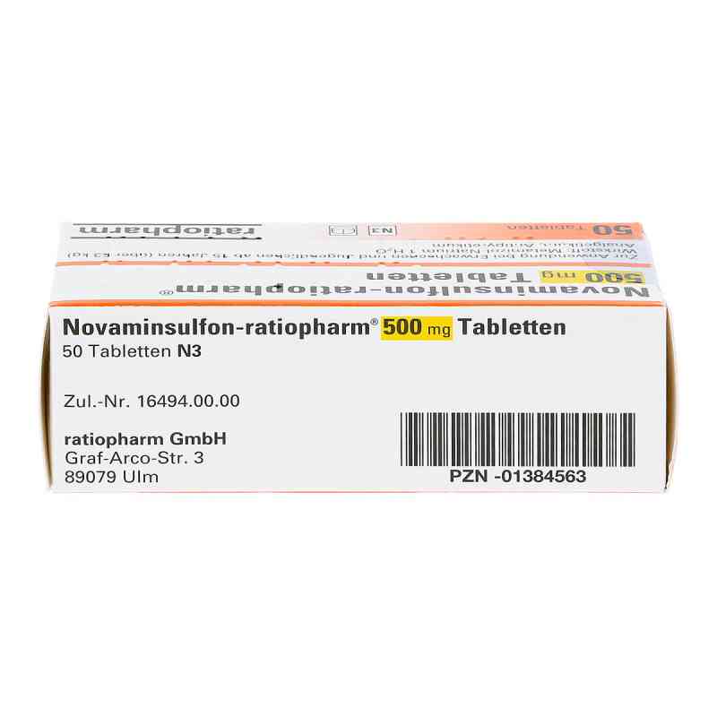 Novaminsulfonratiopharm 500mg 50 stk günstig bei Novaminsulfonratiopharm 500mg 50 stk günstig bei