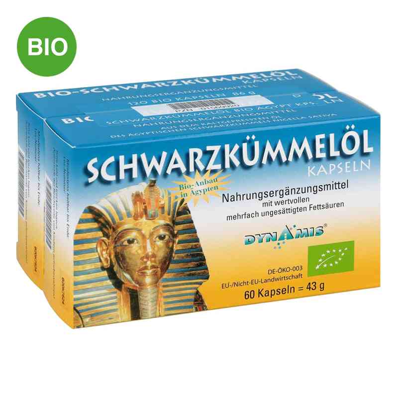 Schwarzkümmel Bio ägypt. Kapseln 120 stk von Dynamis Gesundheitsprod.Vertr.GmbH PZN 01569920
