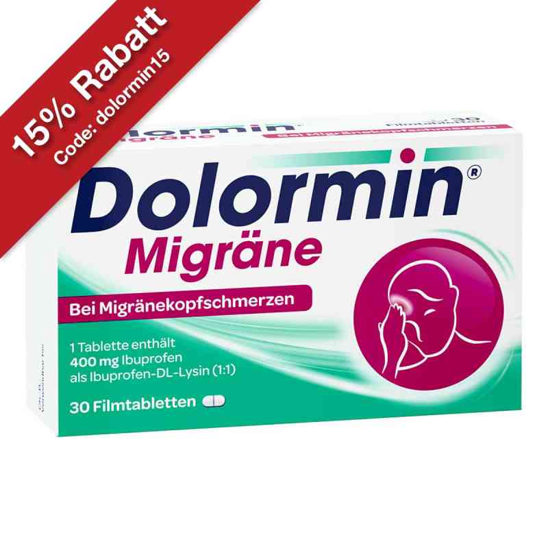 Dolormin Migräne 400 mg Ibuprofen bei Migränekopfschmerzen  30 stk von Kenvue Germany GmbH (OTC) PZN 01754592