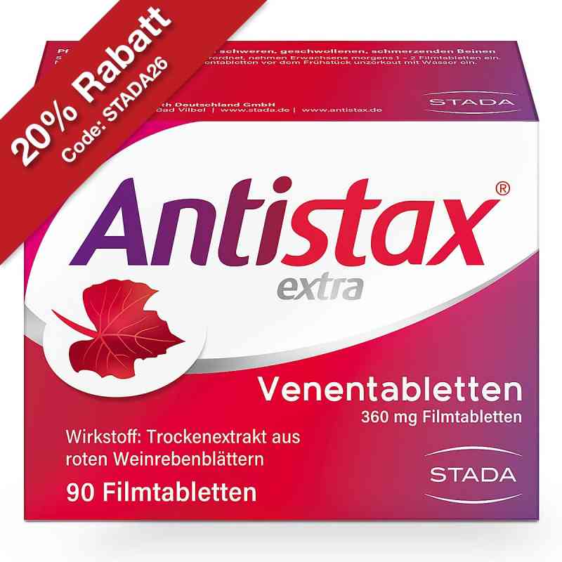 Antistax® extra Venentabletten bei Venenschwäche 90 stk von STADA Consumer Health Deutschland GmbH PZN 05954715