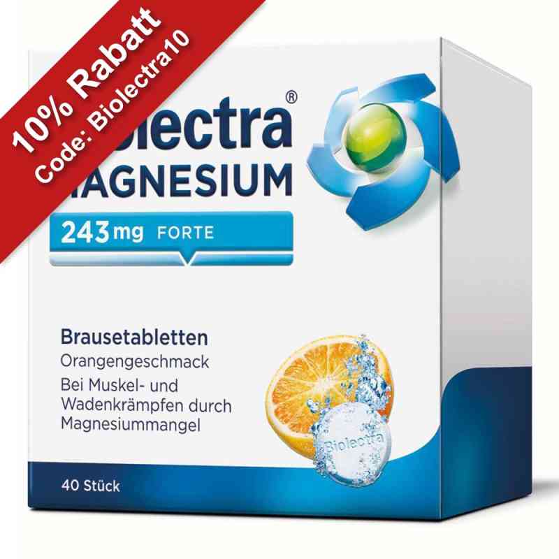 Magnesium Biolectra 243 forte Orange Brausetabletten 40 stk von HERMES Arzneimittel GmbH PZN 06789307