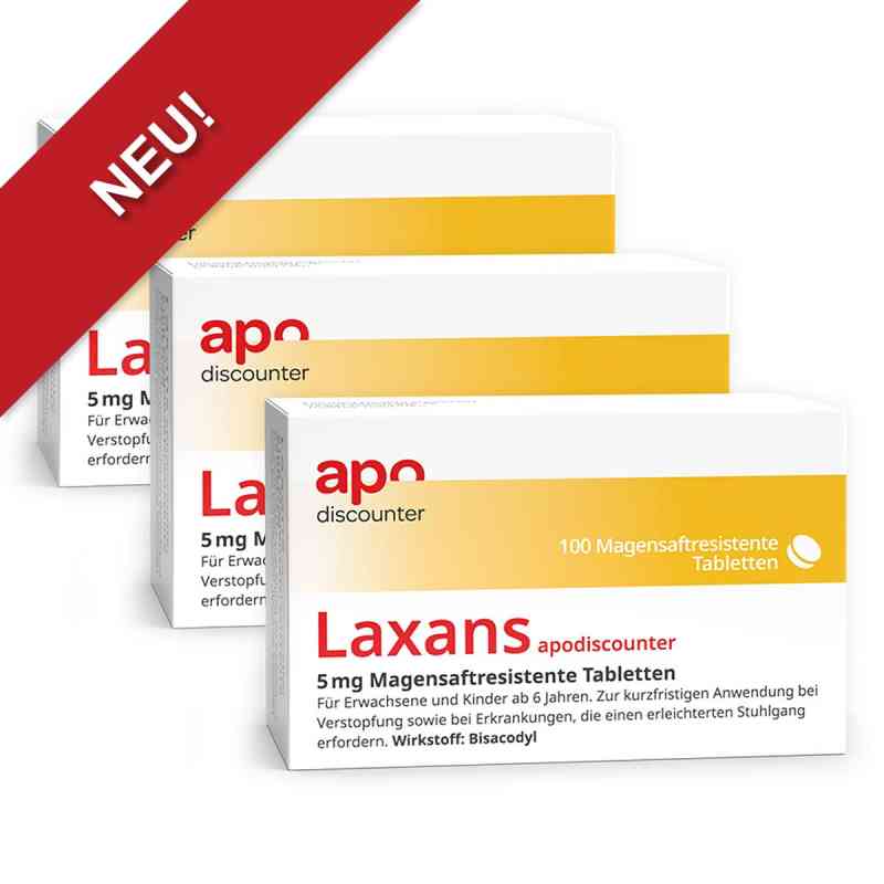 Laxans Bisacodyl 5 mg Tabletten von apodiscounter  3x100 stk von Fairmed Healthcare GmbH PZN 08107200