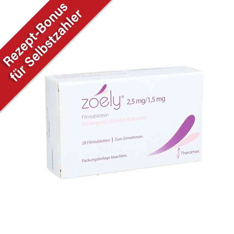 Zoely 2,5 mg/1,5 mg Filmtabletten 1X28 stk von Theramex Ireland Ltd. PZN 09197174