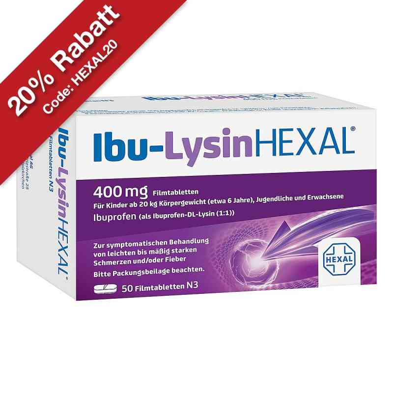 Ibu-LysinHEXAL® 400 mg Filmtabletten 50 stk von Hexal AG PZN 10333719