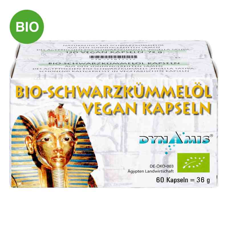 Dynamis Ägyptisches Schwarzkümmelöl Bio vegan Kapseln 120 stk von Dynamis Gesundheitsprod.Vertr.GmbH PZN 11017512