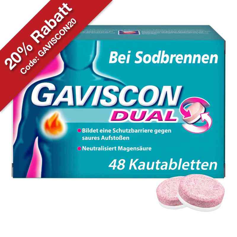 GAVISCON Dual Kautabletten mit Zweifachwirkung gegen Sodbrennen 48 stk von Reckitt Benckiser Deutschland GmbH PZN 11528394