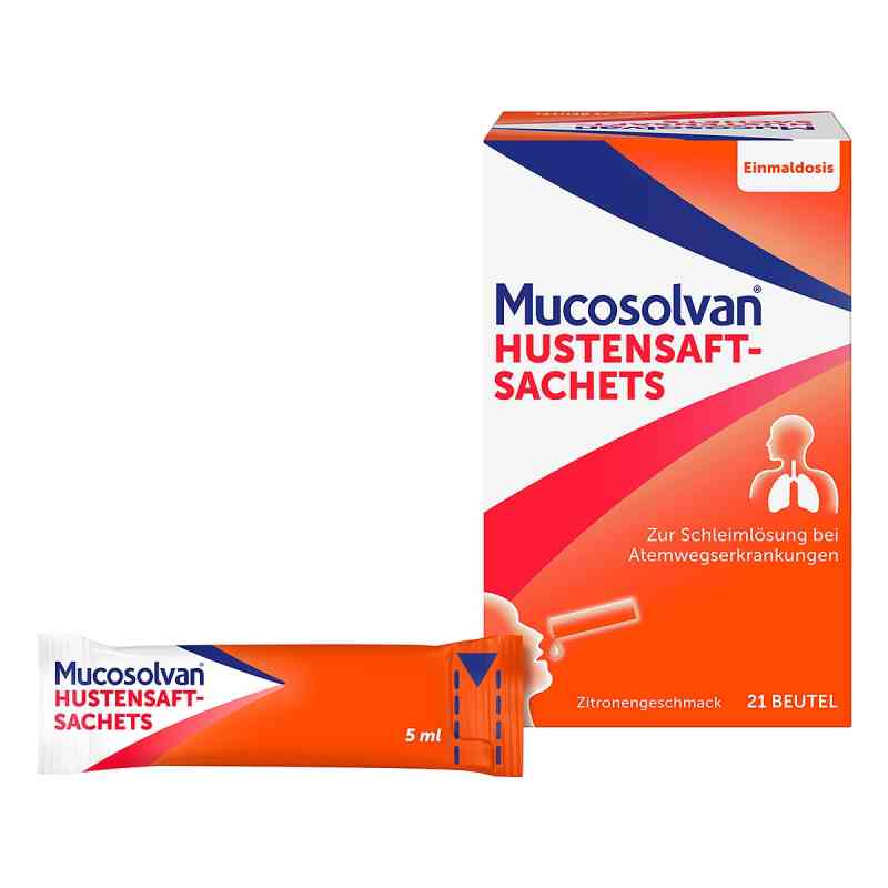 Mucosolvan HustensaftSachets für unterwegs bei Husten 21X5 ml