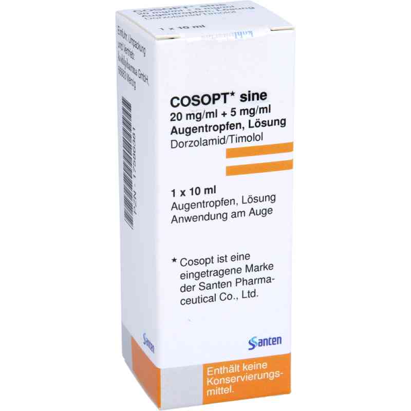 Cosopt Sine 20 Mg/ml + 5 Mg/ml Augentropfen Lösung 1X10 ml