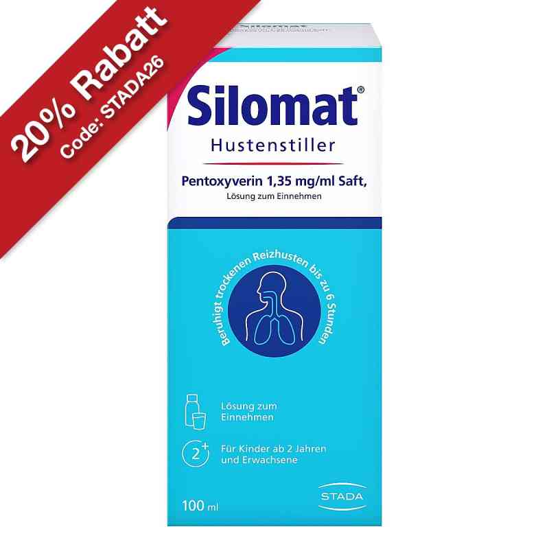 Silomat Hustenstiller Pentoxyverin 1,35 Mg/ml Saft 100 ml von STADA Consumer Health Deutschland GmbH PZN 18661400