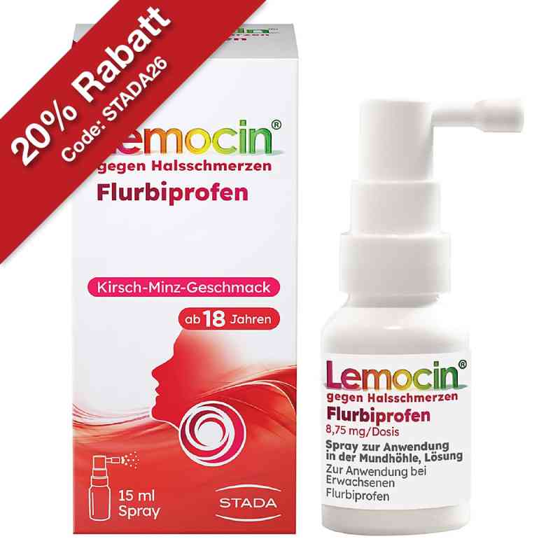 Lemocin Flurbiprofen Spray gegen Halsschmerzen 8,75mg/Dosis  15 ml von STADA Consumer Health Deutschland GmbH PZN 18661506