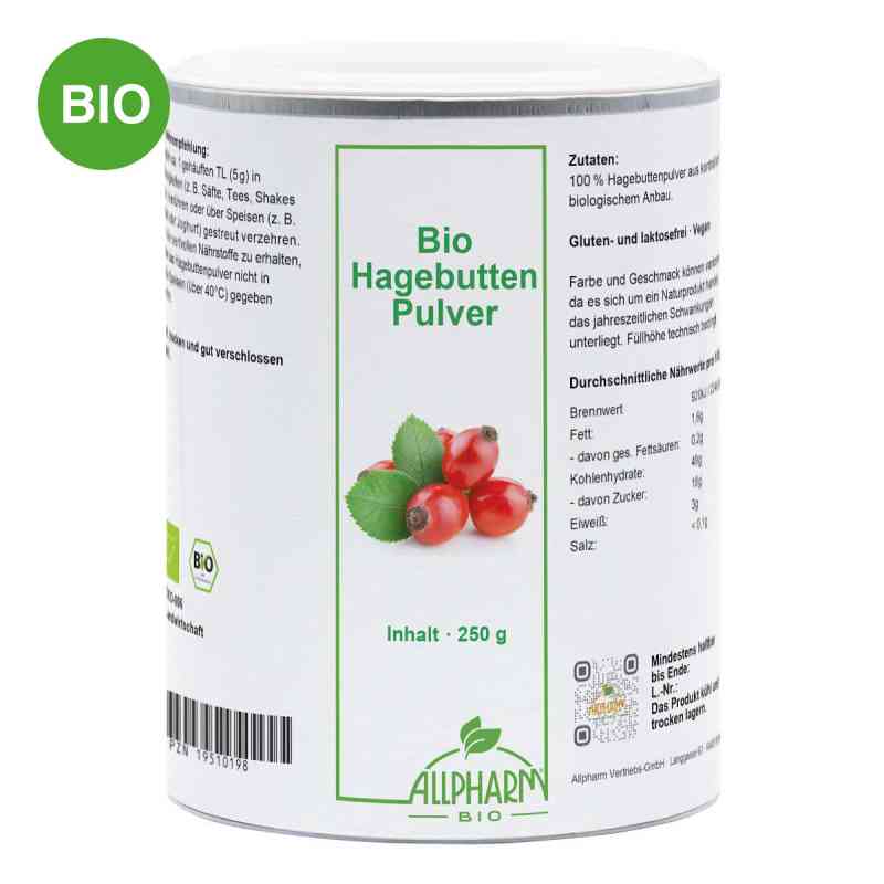 Bio Hagebutten Pulver Allpharm 250 g von ALLPHARM Vertriebs GmbH PZN 19510198