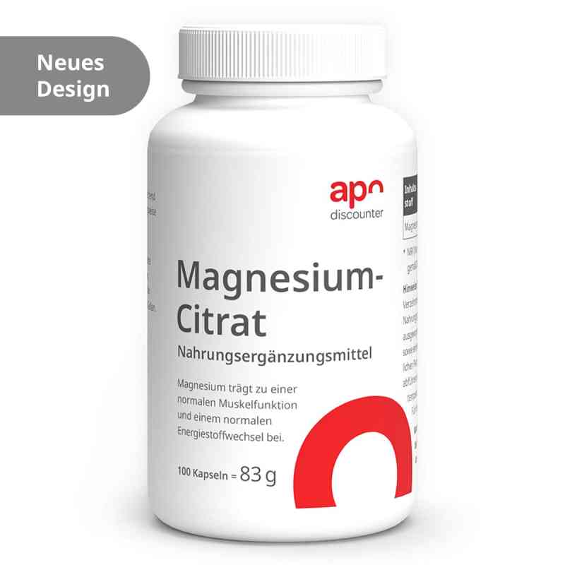 Magnesiumcitrat Kapseln von apodiscounter  100 stk von apo.com Group GmbH PZN 19891266