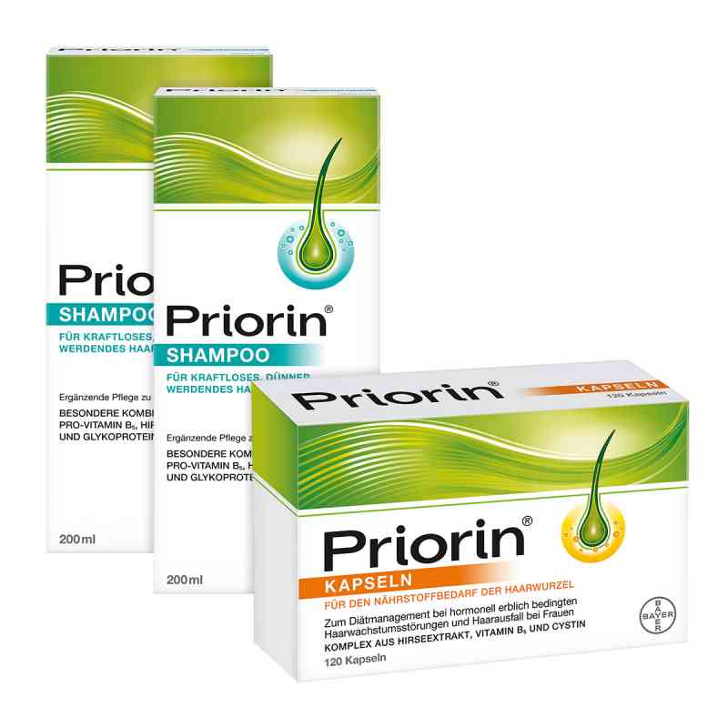 2x Priorin Shampoo und Kapseln 120er 1 stk von Bayer Vital GmbH PZN 08100192