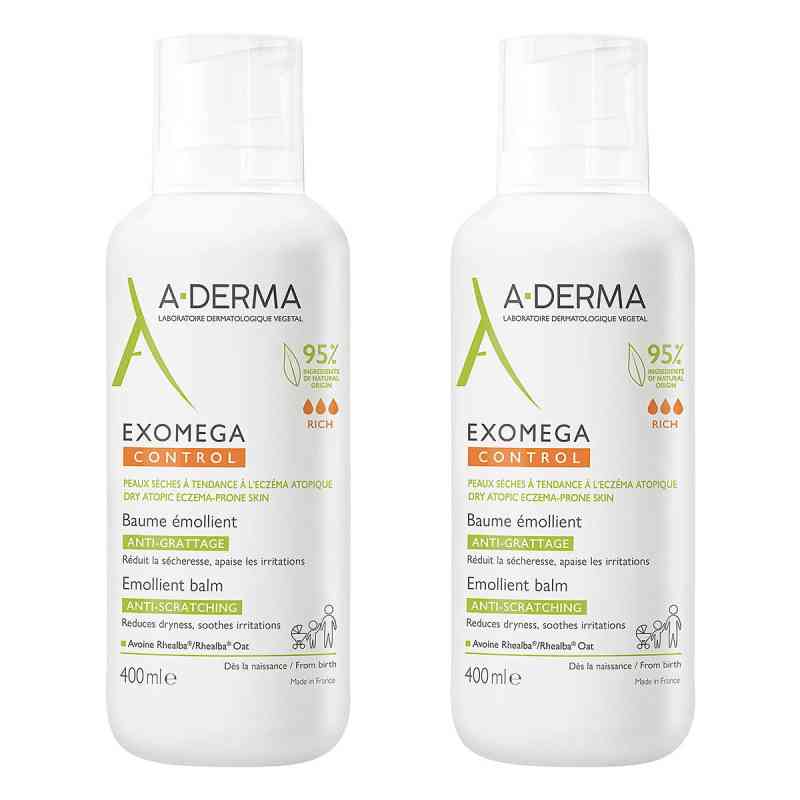 A-derma Exomega Control Balsam Rückfettend 2x400 ml von PIERRE FABRE DERMO KOSMETIK GmbH PZN 08104979