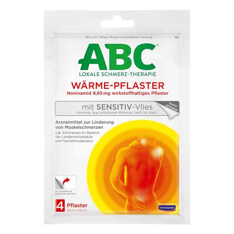 ABC Wärme-Pflaster mit Sensitive-Vlies 9,85mg Hansaplast med 4 stk von Beiersdorf AG PZN 01033409