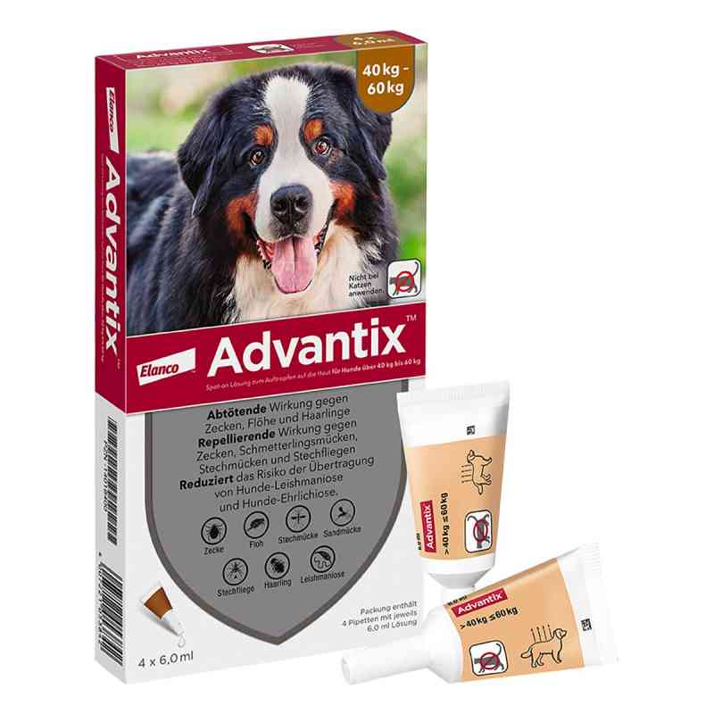 Advantix Spot-On für Hunde 40 - 60 kg 4X6.0 ml von Elanco Deutschland GmbH PZN 14018400