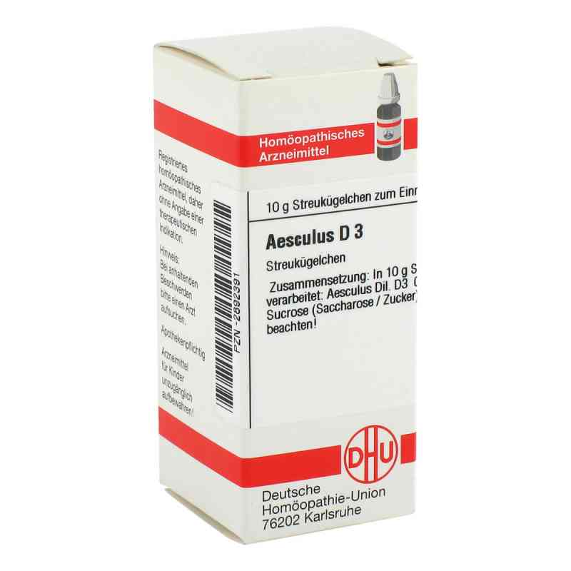 Aesculus D3 Globuli 10 g von DHU-Arzneimittel GmbH & Co. KG PZN 02892391