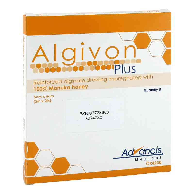 Algivon Plus Honigalginat Wundauflage 5x5 cm 5 stk von Advancis medical Deutschland Gmb PZN 03723963