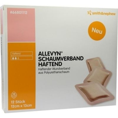 Allevyn Schaumverband 12x13 cm haftend 12 stk von Smith & Nephew GmbH PZN 09686559
