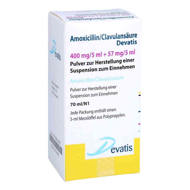 Amoxicillin/clavulansäure Devat.400mg/5ml+57mg/5ml 70 ml von Devatis GmbH PZN 13574694