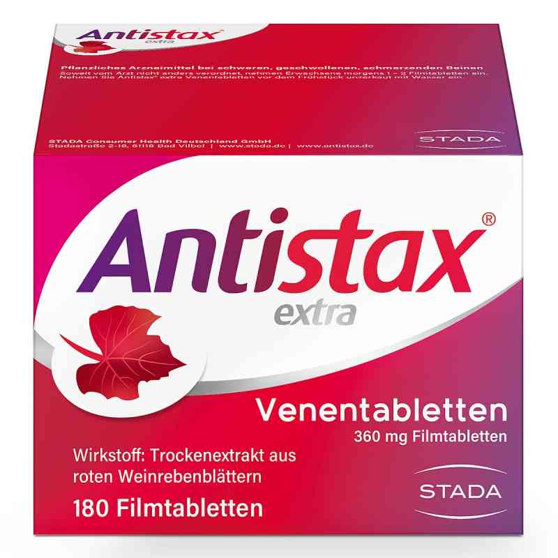 Antistax extra Venentabletten bei Venenleiden & Venenschwäche 180 stk von STADA Consumer Health Deutschland GmbH PZN 16156023
