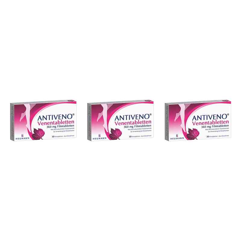 Antiveno Venentabletten 360 mg Filmtabletten 3x30 stk von HEUMANN PHARMA GmbH & Co. Generica KG PZN 08101953