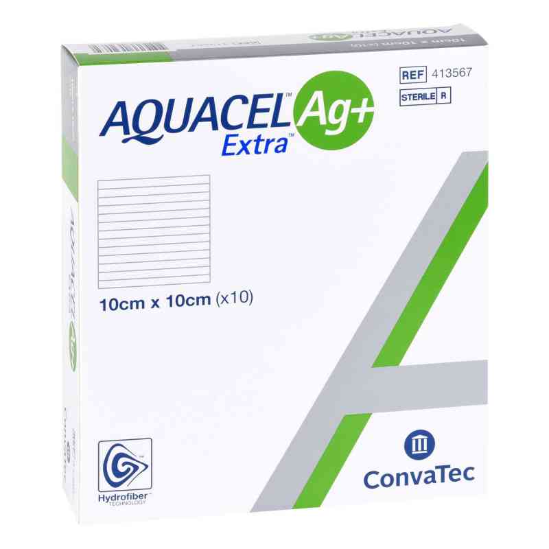 Aquacel Ag+ Extra 10x10 cm Kompressen 10 stk von Avitamed GmbH PZN 13719402