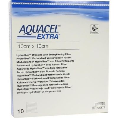Aquacel Extra 10x10 cm Kompressen 10 stk von ConvaTec (Germany) GmbH PZN 09078848