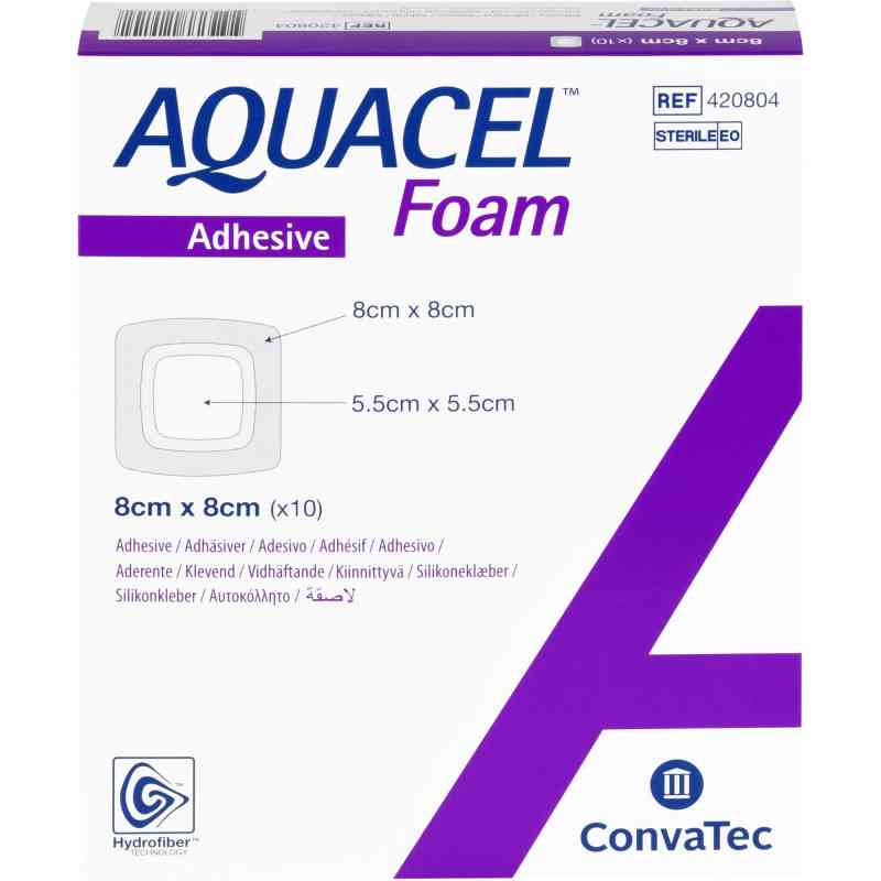 Aquacel Foam adhäsiv 8x8 cm Verband 10 stk von B2B Medical GmbH PZN 11521920