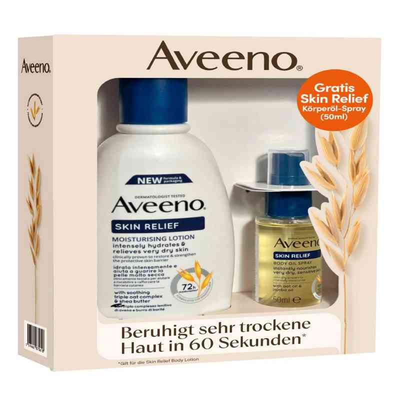Aveeno Skin Relief Bodylotion 300ml + gratis Öl 50ml Giftset 1 Pck von Kenvue Germany GmbH (OTC) PZN 20129411