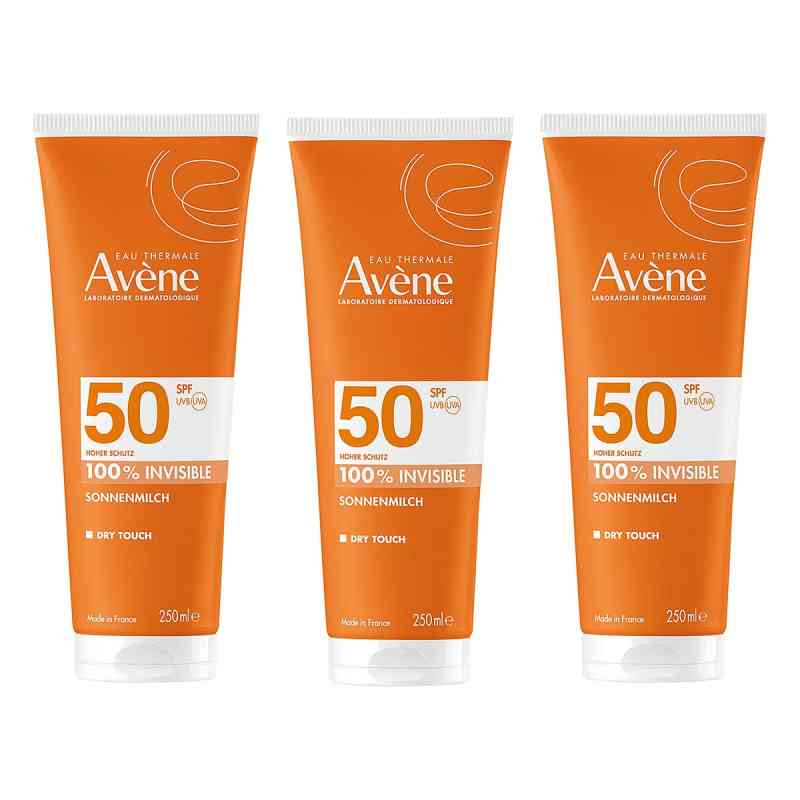Avène Sonnenmilch SPF 50 3x250 ml von PIERRE FABRE DERMO KOSMETIK GmbH PZN 08104972
