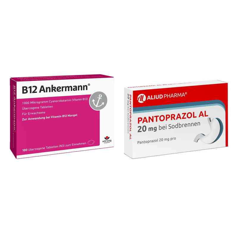 B12 Ankermann überzogene Tabletten + Pantoprazol Al 20 Mg Bei So 100 + 14 stk von  PZN 08105433