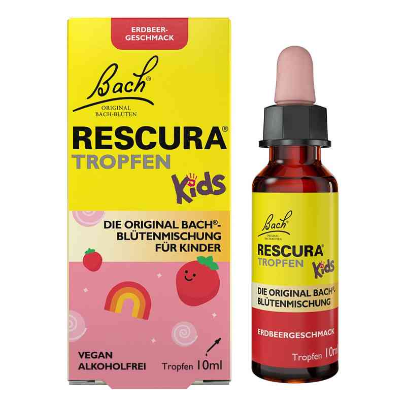 Bach RESCURA Kids Erdbeer Tropfen alkoholfrei Blütenmischung 10 ml von Nelsons GmbH PZN 19169440