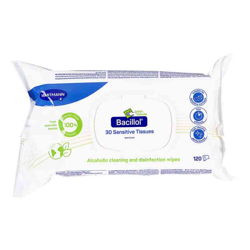 Bacillol 30 Sensitive Green Tissues Flow-pack 120 stk von PAUL HARTMANN AG PZN 18851738