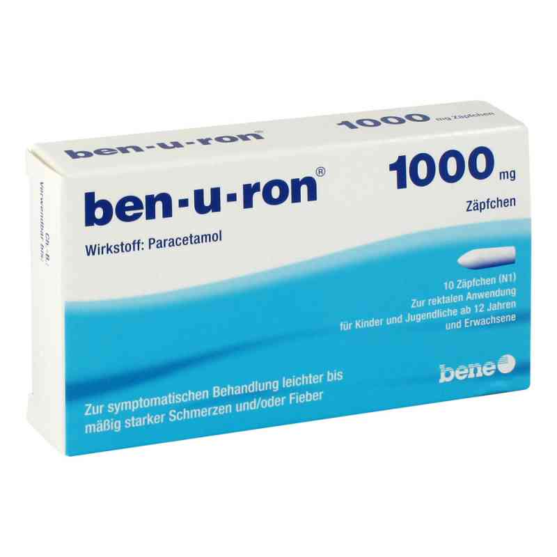 Ben-u-ron 1000 mg Zäpfchen 10 stk von bene Arzneimittel GmbH PZN 01484879