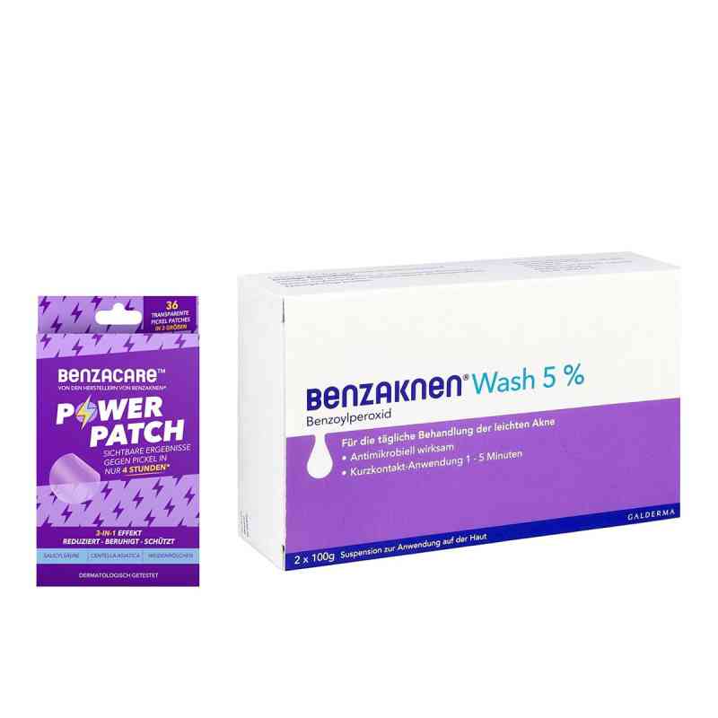 Benzaknen Wash 5% + Benzacare Power Patch gegen Pickel 1 Set von Galderma Laboratorium GmbH PZN 08105154