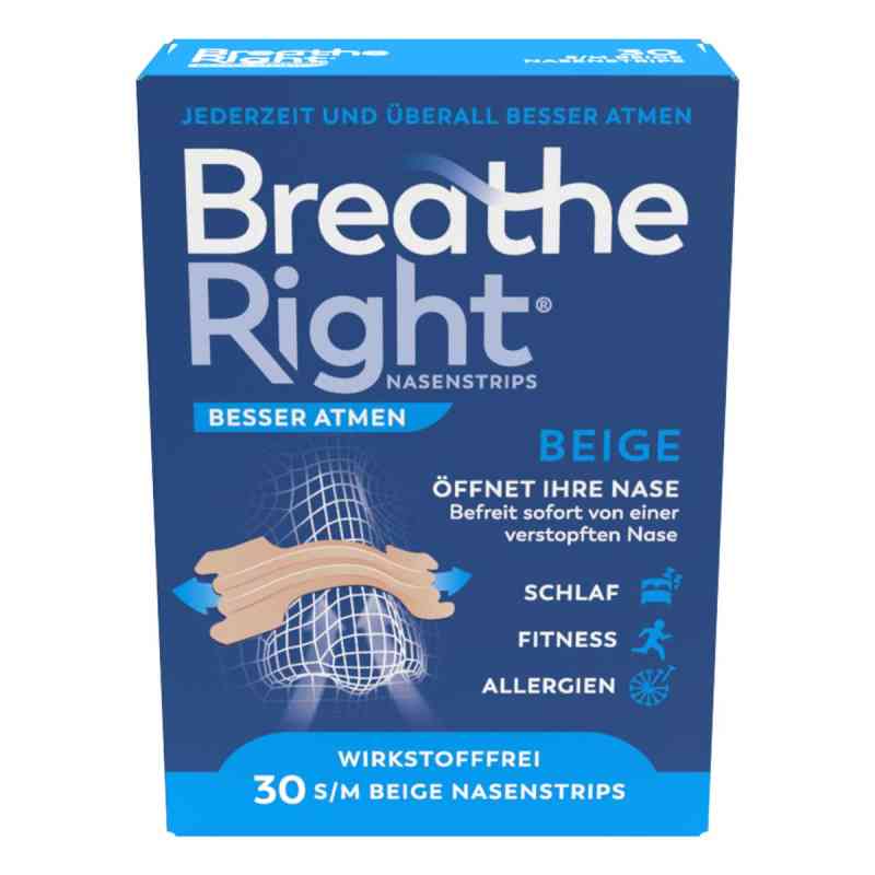 Besser Atmen Breathe Right Nasenstrips Beige 30 stk von Pharma Netzwerk PNW GmbH PZN 17179173