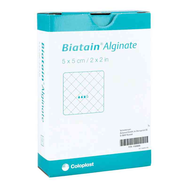 Biatain Alginate Kompressen 5x5 cm 10 stk von Coloplast GmbH PZN 01406388