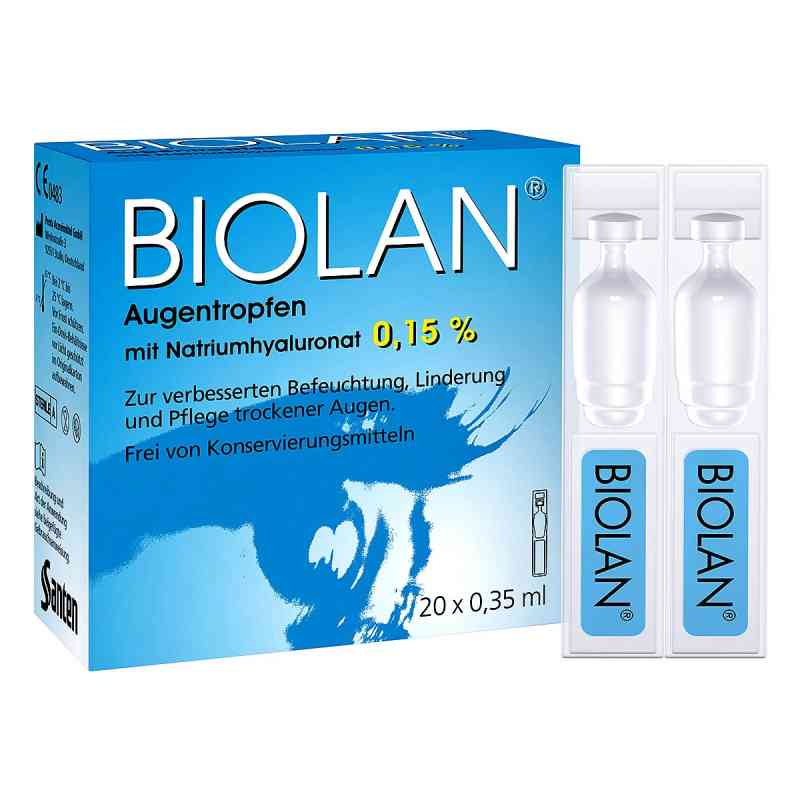 Biolan Augentropfen Einzeldosispipetten 20X0.35 ml von Santen GmbH PZN 01829864