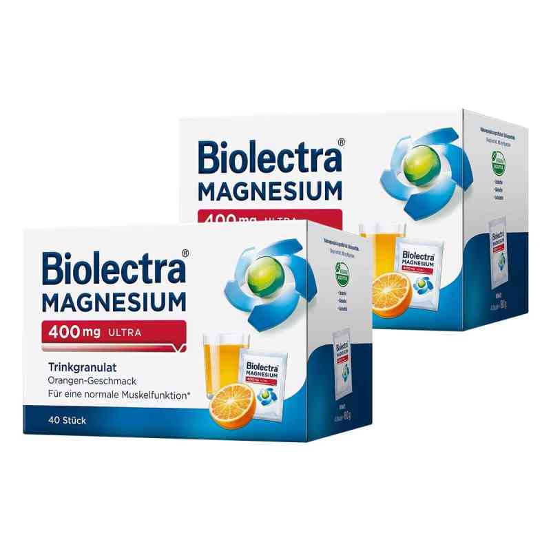 Biolectra Magnesium 400 mg Ultra Trinkgranulat Orange 2x40 stk von HERMES Arzneimittel GmbH PZN 08106042
