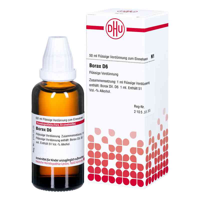 Borax D6 Dilution 50 ml von DHU-Arzneimittel GmbH & Co. KG PZN 04207554