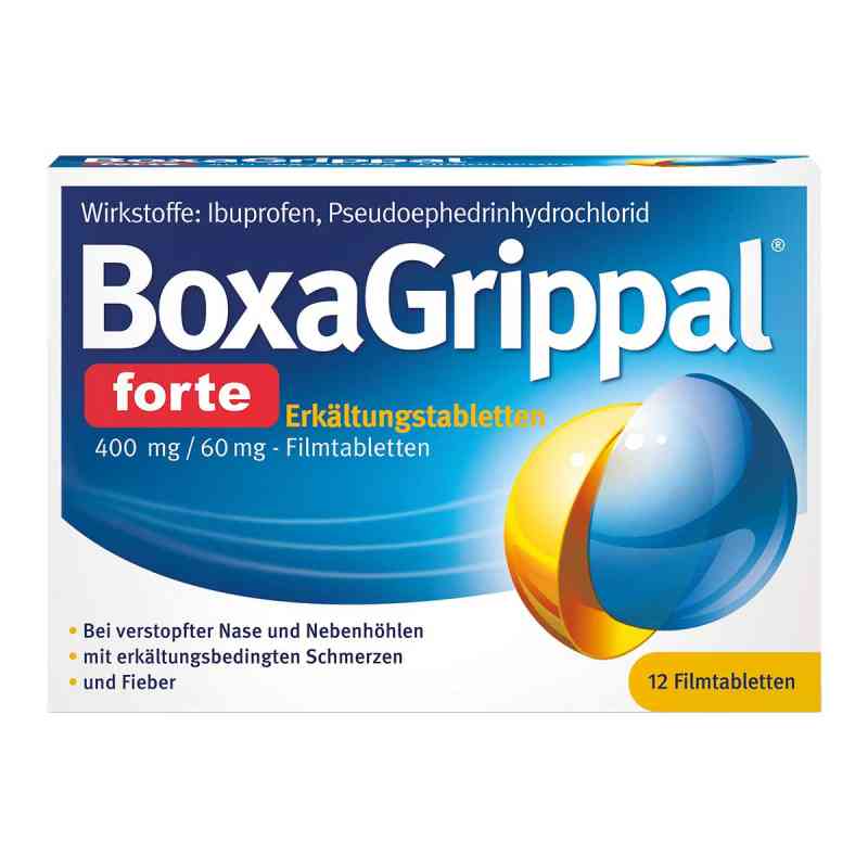 Boxagrippal Forte Erkältungstabletten 400 mg/60 mg 12 stk von Angelini Pharma Deutschland GmbH PZN 16758986