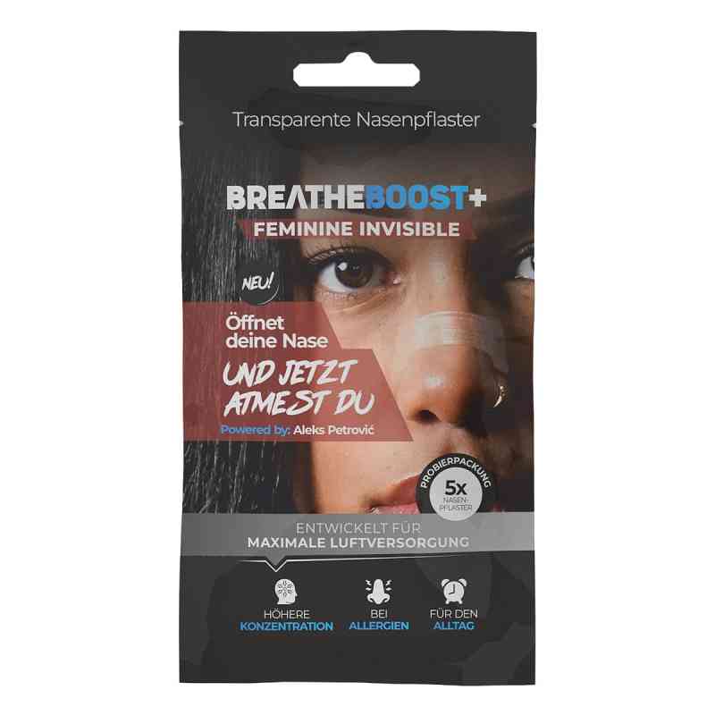 Breatheboost+ Feminine Invisible Nasenpflaster Transparent Probe 5 stk von AW Products GmbH PZN 08105759