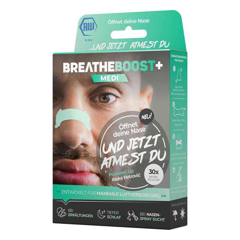 Breatheboost+ Medi Nasenpflaster mit Menthol Box  30 stk von AW Products GmbH PZN 08105754